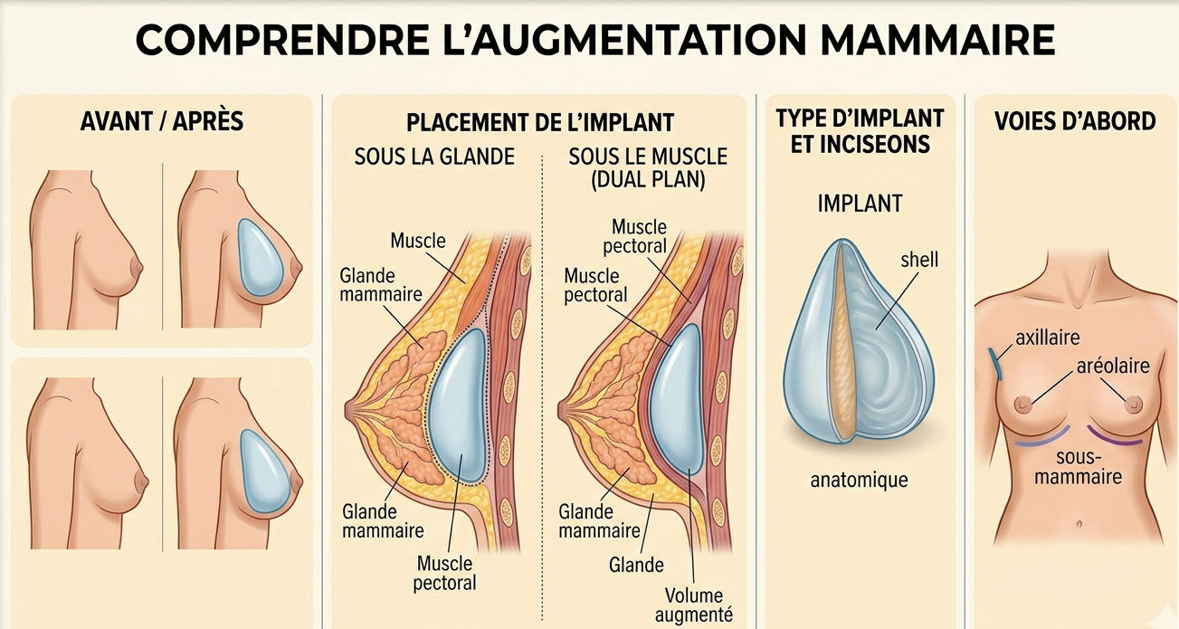 Avant une augmentation mammaire