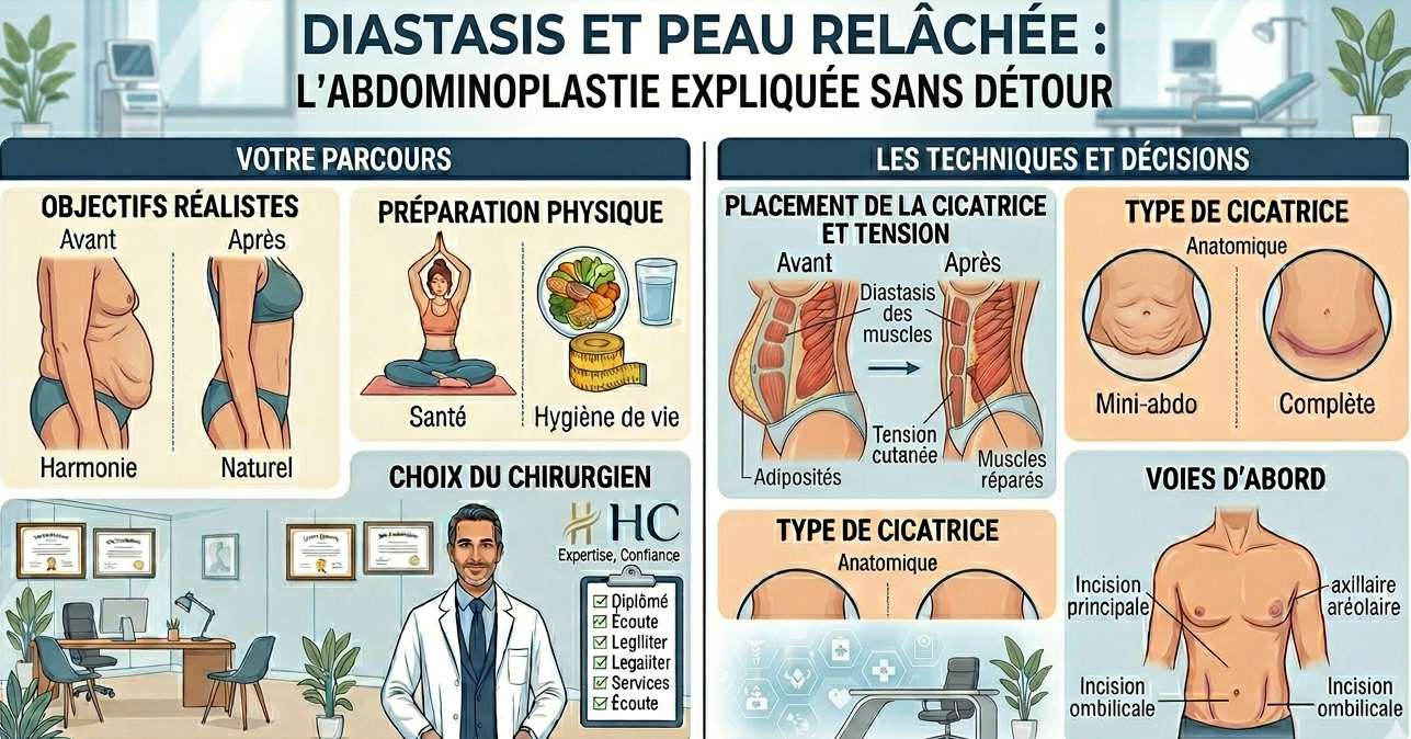 Diastasis et peau relâchée : l'abdominoplastie expliquée sans détour