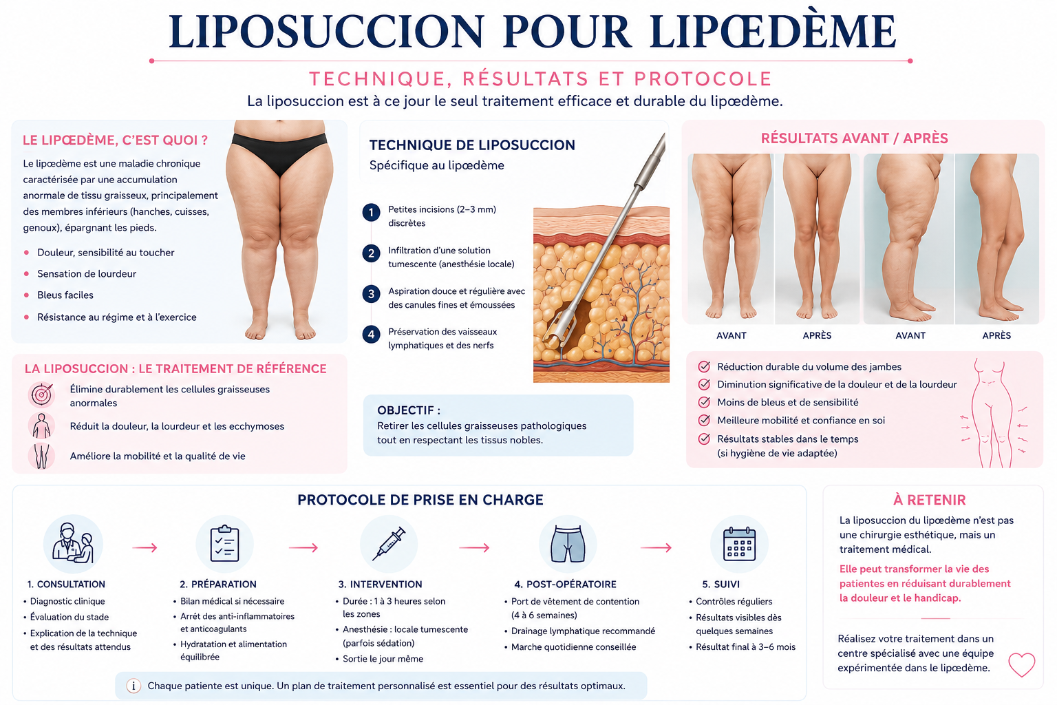 Liposuccion pour lipœdème au Maroc : Technique, Résultats et Protocole